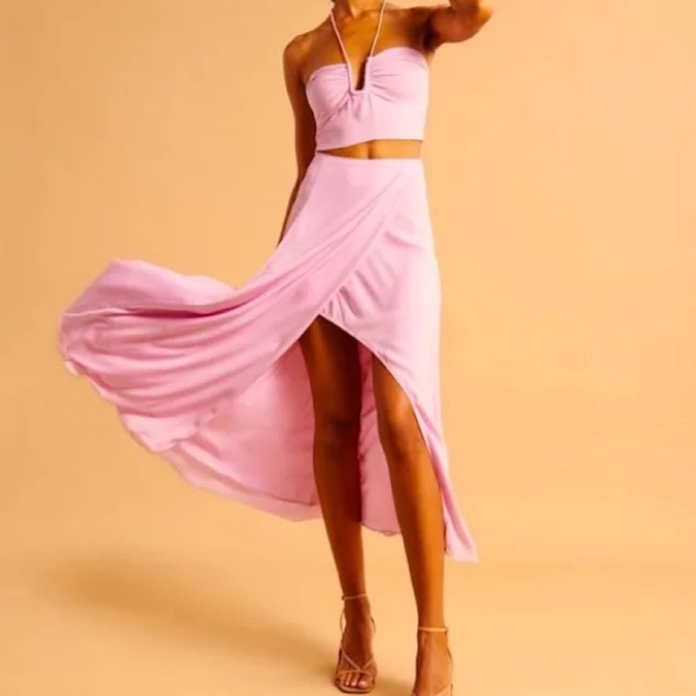 Abercrombie & Fitch Skirts | Abercrombie Flowy Maxi Skirt in Soft Pink